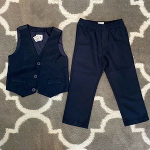 Navy Blue Vest and Dress-pant Set